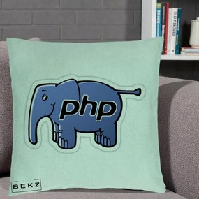 Perna Personalizata PHP Elephant, 40x40 cm, Verde Menta, Husa Detasabila, Perna Inclusa, BEKZ®
