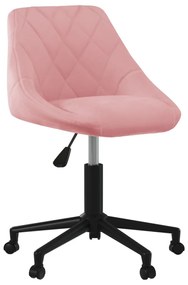 vidaXL Scaun de masă pivotant, roz, catifea