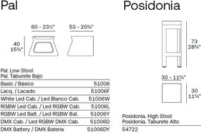 Taburete/Masuta de exterior/interior design modern PAL TABLE/STOOL 51006 Vondom