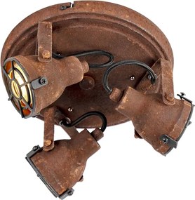 Plafonieră inteligentă maro rugină, incluzând 3 WiFi GU10 - Sorra