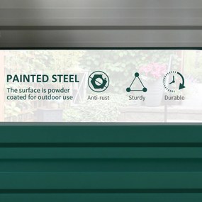 Outsunny Pat de Gradina Galvanizat Inaltat pentru Cultivare Legume Flori Plante Aromatice Cutie de Plantare Metalica Verde 120x90x30cm | Aosom Romania