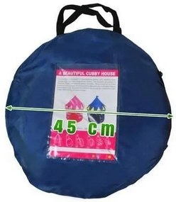 Cort de Joaca Pop-up XXL Pentru Copii NOVOKIDS™ Blue Castle, Pentru interior si exterior, Geanta transport inclusa, Dimensiuni 105X135 cm, Model
