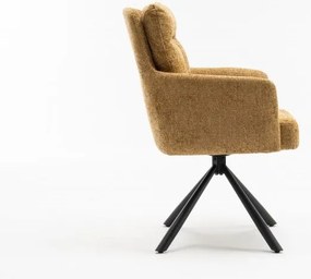 Set de 2 scaune pivotante Big George, tesatura structurata galben mustar