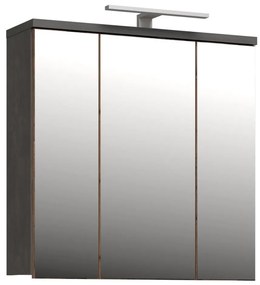 Dulap de baie suspendat VENOM cu oglindă, antracit/maro