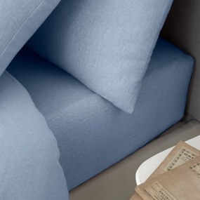 Cearceaf albastru deschis din flanelă cu elastic 150x200 cm Brushed – Catherine Lansfield