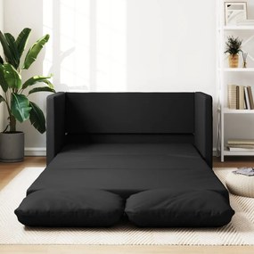 vidaXL Canapea extensibilă 2 în 1, negru, 112x174x55cm piele ecologică