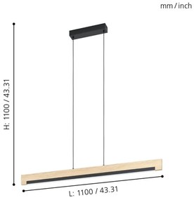 Lustră LED dimabilă pe cablu CAMACHO LED/25,5W/230V Eglo 99293