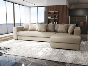 Colțar extensibil dumonde cu ladă de depozitare si sezut confortabil din spuma high-density, Gloria Enjoy Camel II 320x183 cm