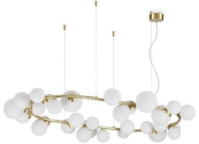 Lustra moderna cu 30 surse de lumina PERLAGE SP30 OTTONE SATINATO