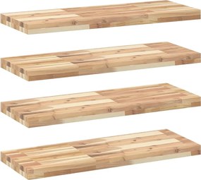 vidaXL Rafturi plutitoare 4 buc. 100x30x4cm lemn masiv acacia netratat