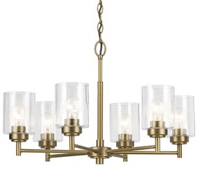 Lustră pe lanț Kichler KL-WINSLOW6-NBR WINSLOW 6xE27/60W/230V alamă