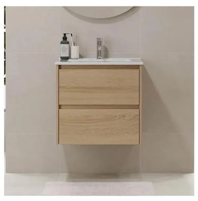 Dulap baie cu lavoar MOLDE 60 cm, stejar