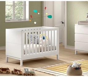 Pătuț alb din lemn de pin 60x120 cm Eva – Vipack