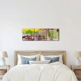 Tablou cu abstracție - pictura (cu ceas) (90x30 cm)