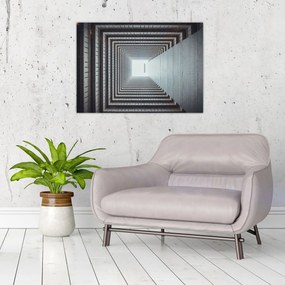Tablou pe sticlă - Vedere din interiorul clădirii (70x50 cm)