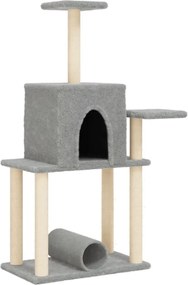 vidaXL Ansamblu de pisici, stâlpi din funie sisal, gri deschis, 122 cm