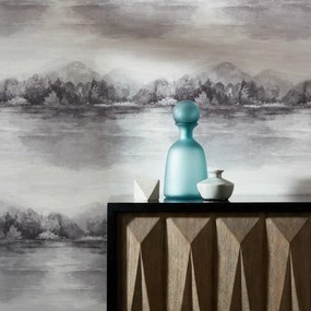 Tapet Lakeside, Pewter Grey Luxury Landscape, 1838 Wallcoverings, 5.3mp / rola