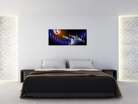 Tablou - Fotbaliști în săritură (120x50 cm)