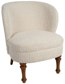 Fotoliu din stofă boucle, crem, Claudine