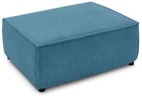 Taburet turcoaz cu tapițerie din catifea reiată Nihad – Bobochic Paris