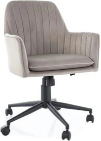 Scaun birou Q-886, bej inchis - Bluvel 40/negru, stofa catifelata/meta