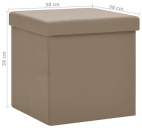 Taburet de depozitare pliabil, cappuccino, PVC 1, Cappuccino