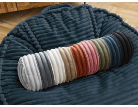 Fotoliu bean bag albastru închis cu tapițerie din catifea reiată Socrate – Bobochic Paris