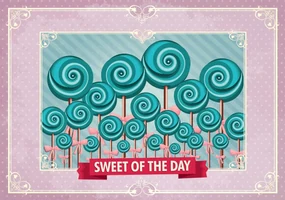 Fototapet - Sweet Pin Up Lollies (152,5x104 cm), în 8 de alte dimensiuni noi
