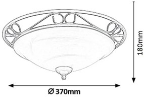 Rabalux 3722 - Plafoniera ATHEN 2xE27/60W/230V