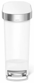 Coș cu pedale Slim 40 l, alb