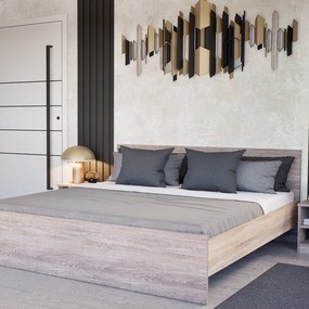 Pat dublu Miami fără cadru de pat 180x200 cm stejar York-stejar Sonoma