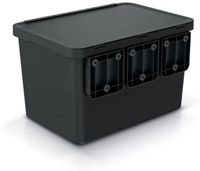 Coș de gunoi, 4 x 10 l, negru