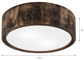 Plafonieră baie OAK SMOKY 2xE27/15W/230V IP54, Ø 27,5 cm, stejar maro