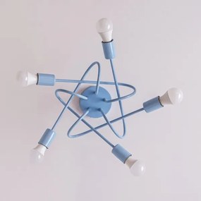 Lustră de tavan aplicată OXFORD 5xE27/15W/230V albastru