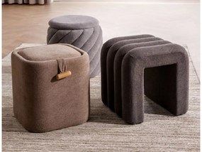 Taburet bej NAP cu spatiu de depozitare 37x37 cm