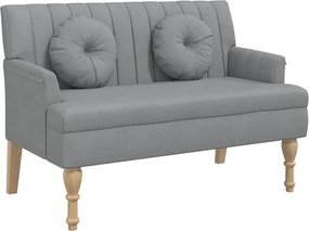 vidaXL Banchetă cu perne, gri deschis, 113x64,5x75,5 cm, textil