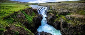 Tablou - Cascada intre stânci (120x50 cm)