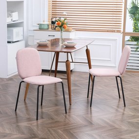 HOMCOM Set de 2 Scaune de Bucătărie Tapitate cu Picioare din Oțel Design Modern pentru Dining sau Bucătărie | Aosom Romania