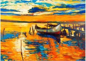 Tablou - Barca la apus de soare (70x50 cm)