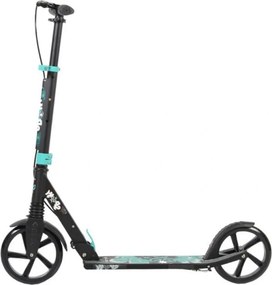 Trotineta din aluminiu NOVOKIDS™ Spooky Scooter, Frana de mana, Maxim 100 kg, Functie Super Brake, Maner reglabil pe inaltime, Diametru roata 200 mm,