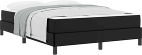 vidaXL Cadru de pat cu saltea Negru 160 x 200 cm țesătură