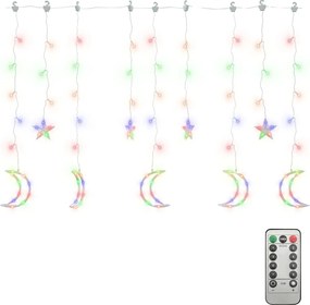 vidaXL Lumini lună și stele, 138 LED-uri, multicolor, cu telecomandă