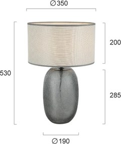 Lampă de masă JENIFER 1xE27/40W/230V gri/fumuriu