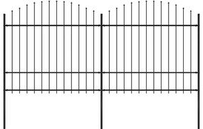 vidaXL Gard de grădină cu vârf tip suliță din oțel, 359x175 cm, negru
