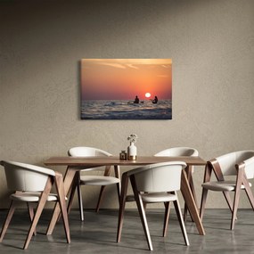 Tablou cu canoiști în apus de soare (90x60 cm)