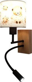 Brilagi - Lampă LED Flex. BOBO WOOD 1xE27/25W/230V + LED/3W stejar/negru/alb/miere