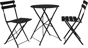 Set gradina OBAX, negru, otel, cu masuta si 2 scaune