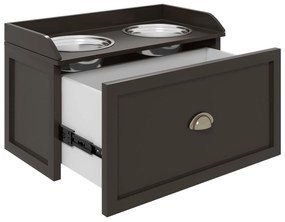 PawHut Statie Hranire Caini Mari – Suport inaltat cu 2 Boluri | Aosom Romania