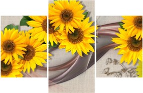 Tablou - Flori strălucitoare de floare soarelui (90x60 cm)