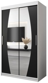 Dulap de haine 120 cm Eclipse (Alb mat + Negru mat). 1063386